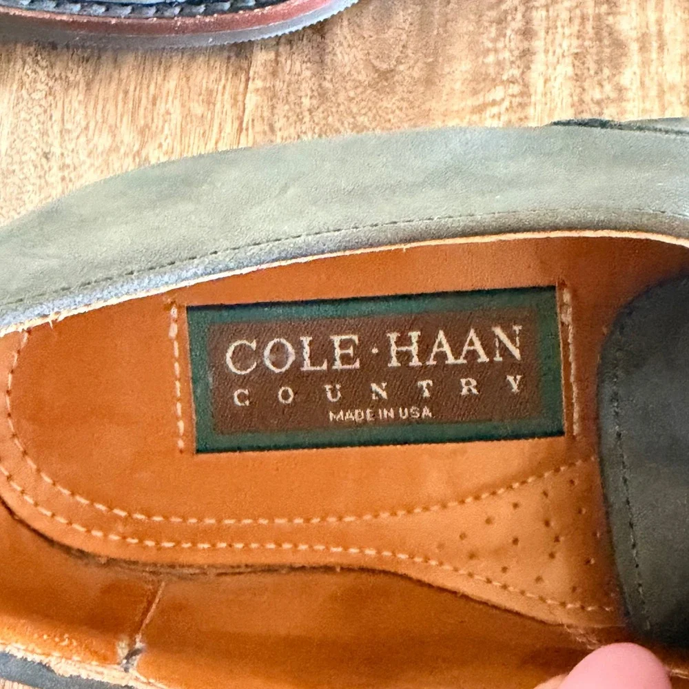 Cole Haan Country Edison Cap Toe Oxfords Mens 9.5D Grey Nubuck USA Made Heritage